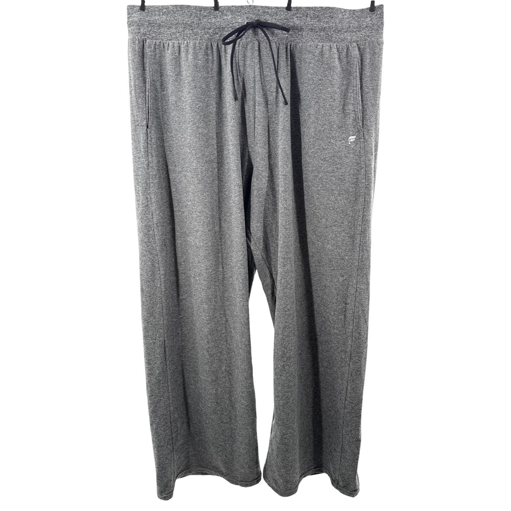 Fabletics Wide Leg Lounge Pants Womens 2X Gray Drawstring Pockets Plus Size